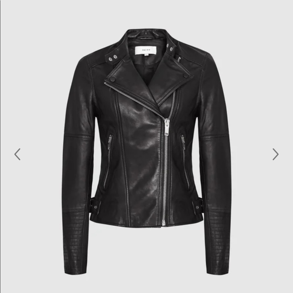 Black leather jacket Reiss